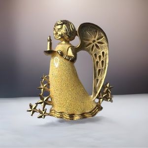 Angel With Candle Brooch